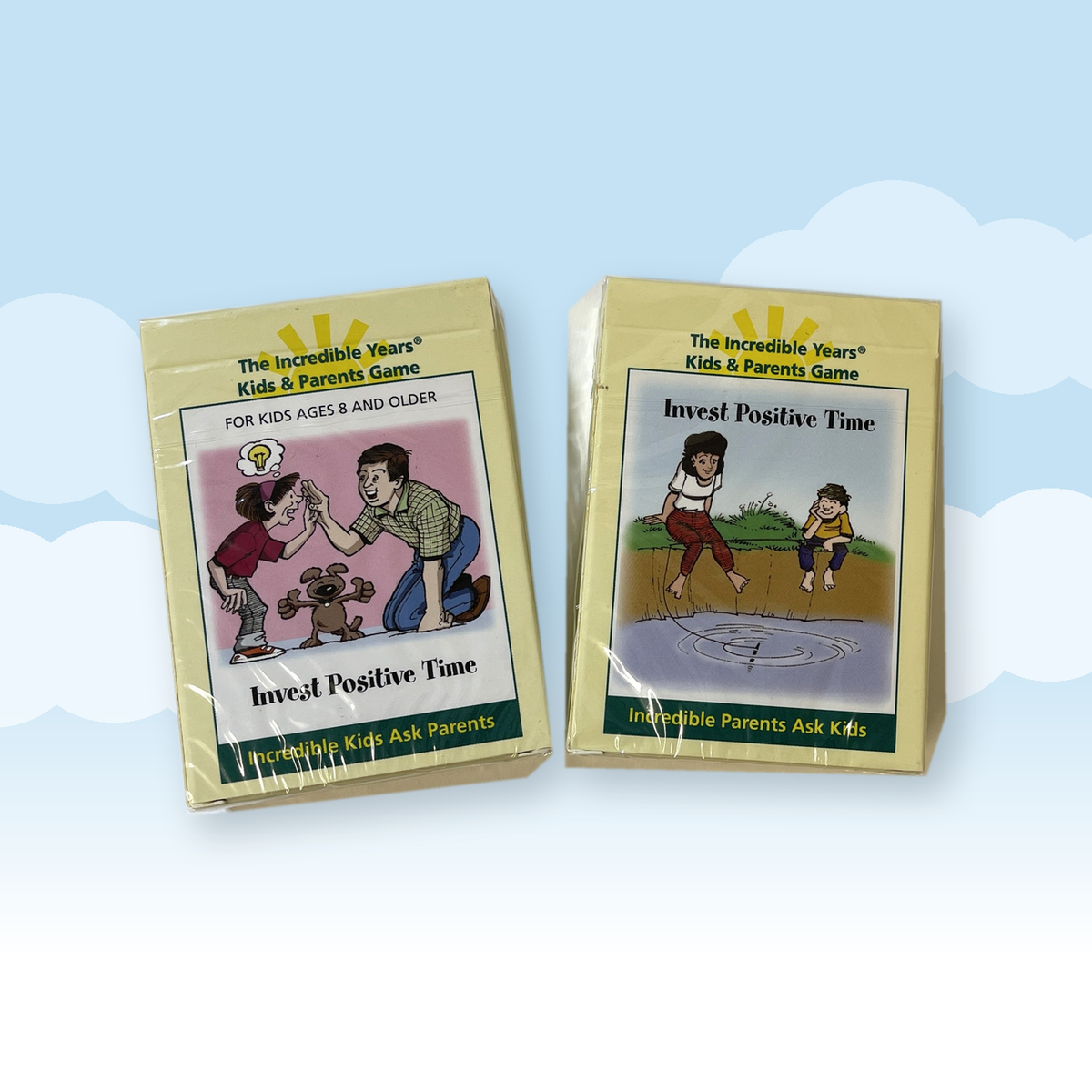 Card Game Set: Incredible Kids & Parents Conversation Cards (2 card decks)